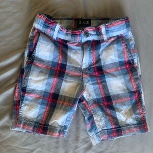 The Children's Place Plaid Cotton-Blend Shorts in Blue, Red & White